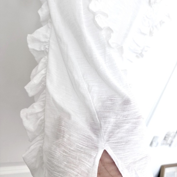 🤍VINCE CAMUTO White Ruffled Top SIZE L - Picture 3 of 5